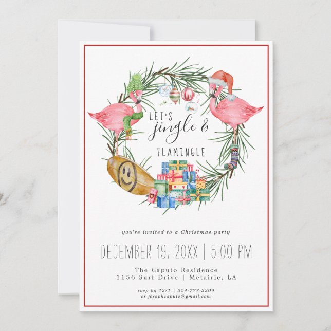 Invitación a la fiesta de Navidad Jingle & Flaming (Anverso)