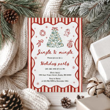 Invitación a la fiesta de Navidad Jingle & Mingle