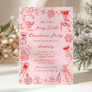 Invitación a la Fiesta de Navidad Merry Little