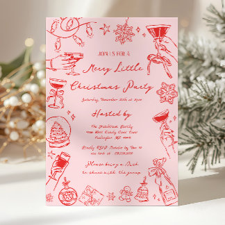 Invitación a la Fiesta de Navidad Merry Little