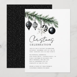 Invitación a la fiesta de Navidad moderna rústica