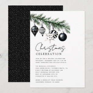 Invitación a la fiesta de Navidad moderna rústica