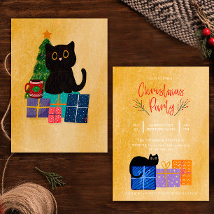 Invitación a la fiesta de Navidad naranja de café 
