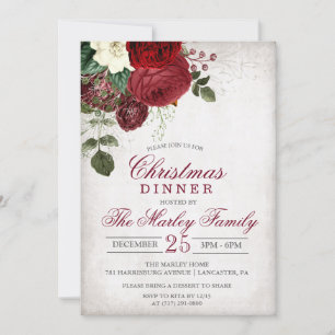 Invitación a la Fiesta de Navidad para la Cena de