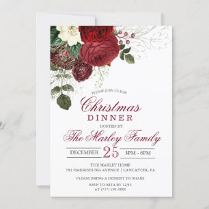 Invitación a la Fiesta de Navidad para la Cena de