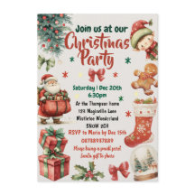 Invitación a la fiesta de Navidad para niños y fam