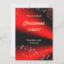 invitación a la fiesta de Navidad Rojo Negro