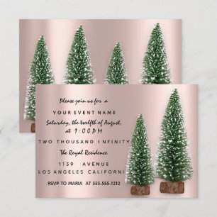 Invitación a la fiesta de Navidad Rose Dinner Par