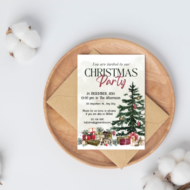 Invitación a la fiesta de Navidad Rústica (Subido por el creador)