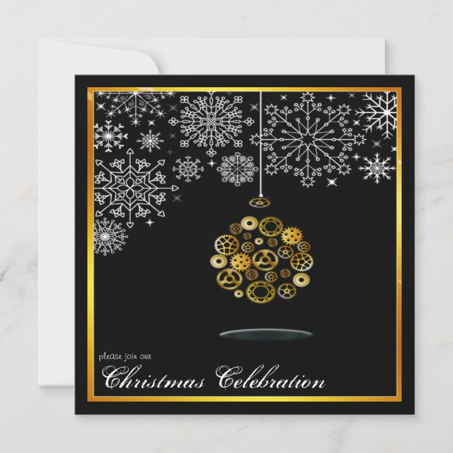 invitación a la fiesta de Navidad steampunk (Anverso)