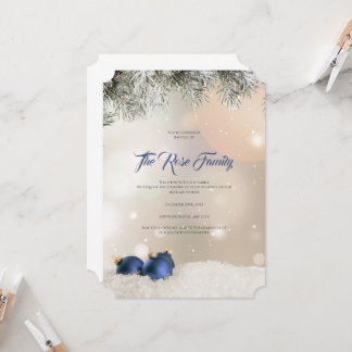 Invitación a la fiesta de Navidad, tarjeta de feli
