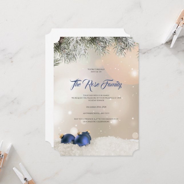 Invitación a la fiesta de Navidad, tarjeta de feli (Anverso/Reverso In Situ)