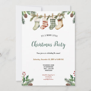 INVITACIÓN A LA FIESTA DE NAVIDAD VERDE, ROJA, MAR