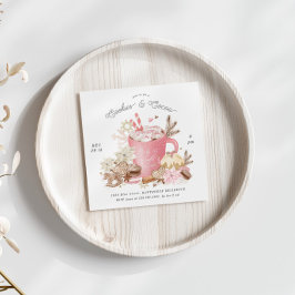 Invitación a la fiesta de Navidad y Cookies Rosado