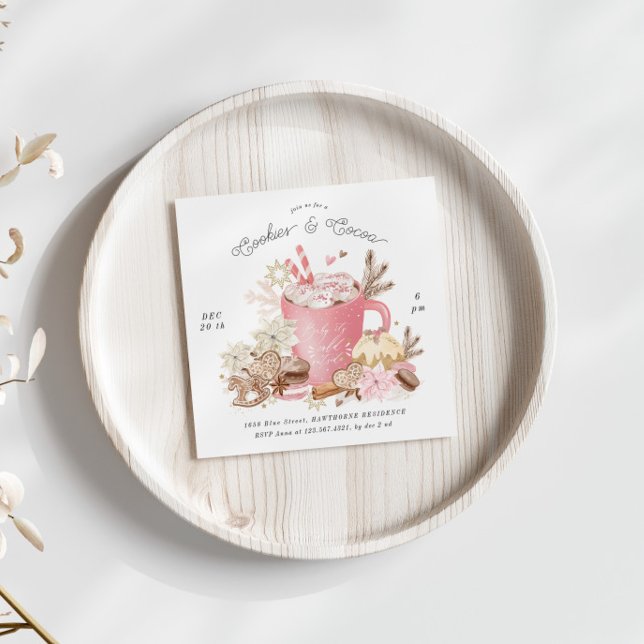 Invitación a la fiesta de Navidad y Cookies Rosado (Subido por el creador)