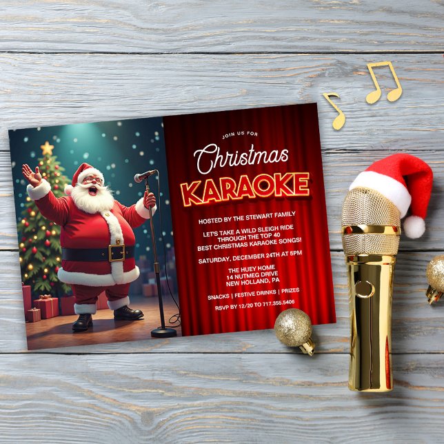 Invitación a la fiesta de Navidad y karaoke (Subido por el creador)
