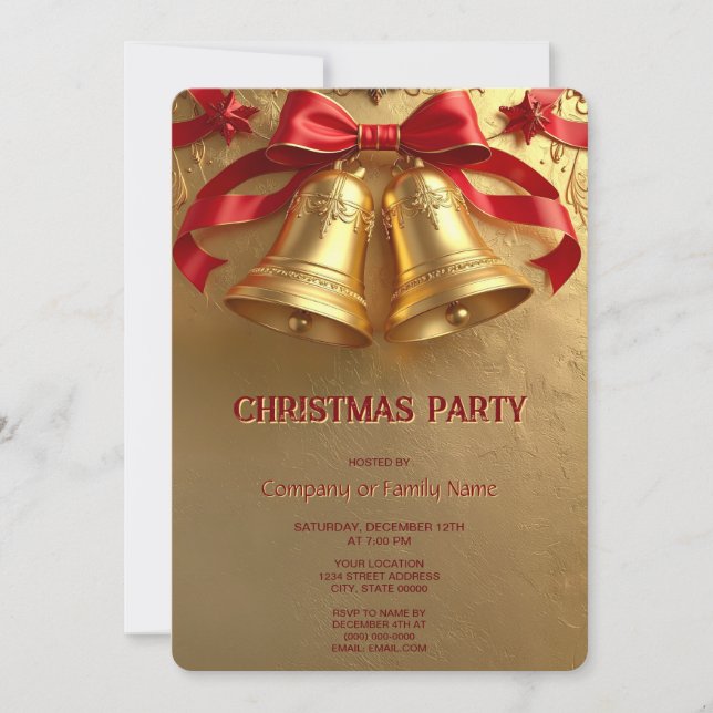 Invitación a la fiesta de Navidad y vacaciones de  (Anverso)