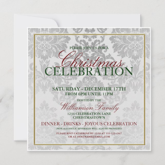 Invitación a la fiesta de navidades (Anverso)