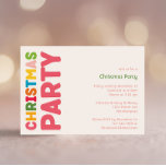 Invitación a la fiesta de Navidades coloridos y br<br><div class="desc">Captura la alegría y la magia de la temporada navideña con esta invitación festiva, colorida y brillante a la fiesta de Navidades. Su diseño es sencillo y divertido, con una paleta de colores arcoiris de color rojo, verde, amarillo, azul, naranja y rosa, creando un ambiente vibrante y alegre. El enfoque...</div>