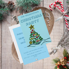 Invitación a la fiesta de Navidades de árboles art
