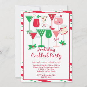 Invitación a la fiesta de Navidades de cócteles de