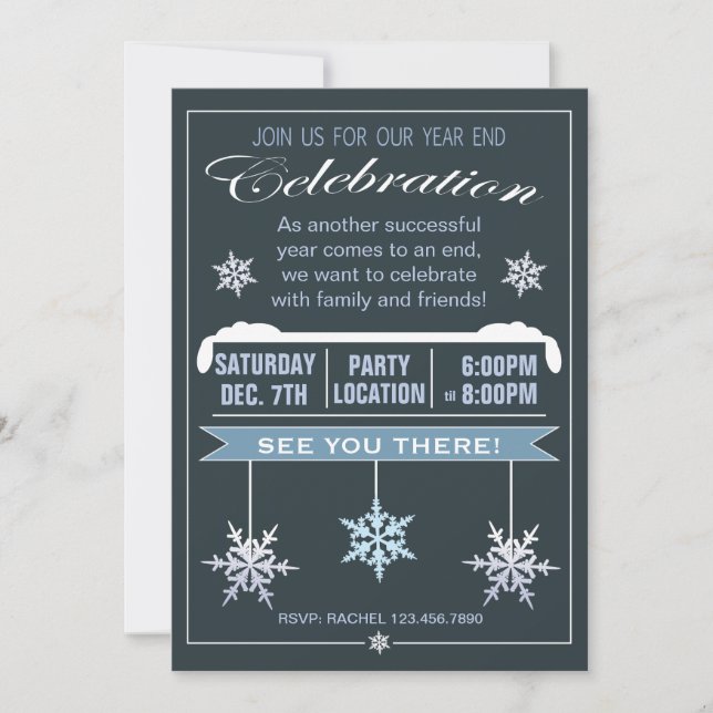 Invitación a la fiesta de Navidades de fin de año (Anverso)