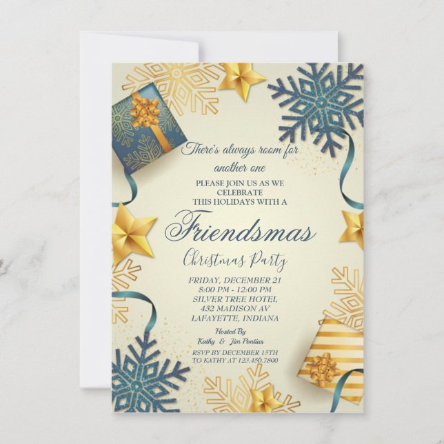 Invitación a la fiesta de Navidades de Friendsmas (Anverso)