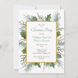 Invitación a la fiesta de Navidades de Green Holly