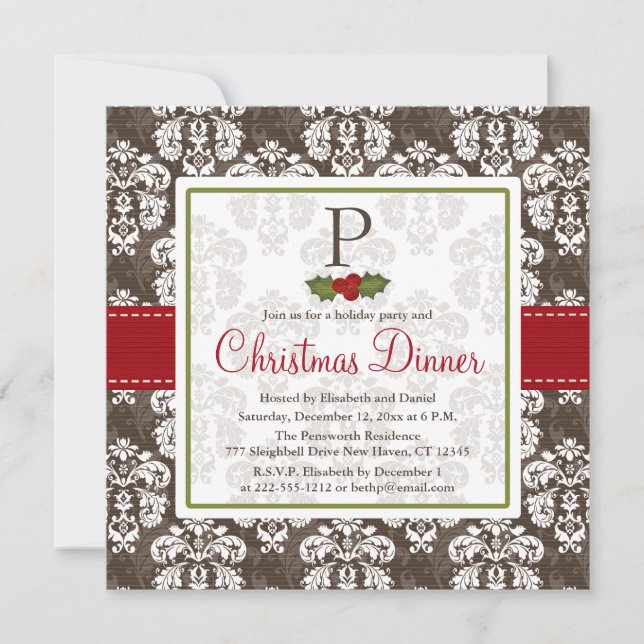Invitación a la fiesta de Navidades de Monogrammed (Anverso)