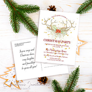 Invitación a la fiesta de Navidades de renos Purpu