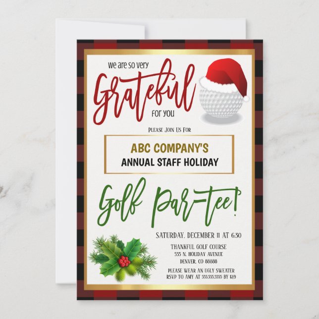 Invitación a la fiesta de navidades de vacaciones (Anverso)