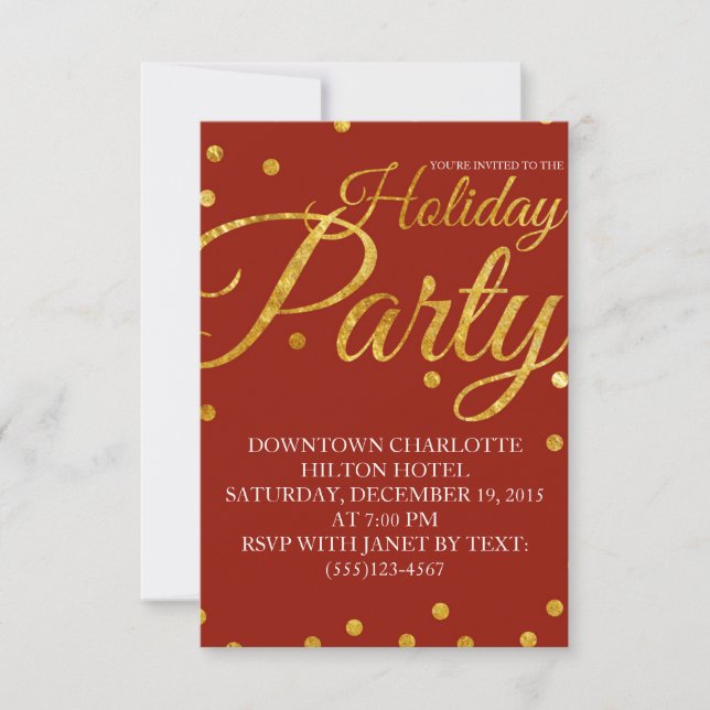 Invitación a la fiesta de Navidades de vacaciones  (Anverso)