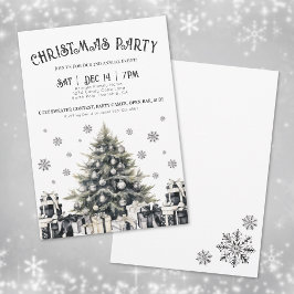 Invitación a la fiesta de Navidades elegantes blan