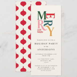 Invitación a la fiesta de Navidades rojos colorido