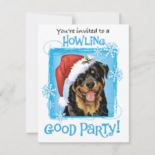 Invitación a la fiesta de navidades Rottweiler