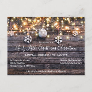 Invitación a la fiesta de Navidades Rustic Wood & 