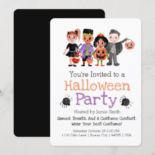 Invitación a la fiesta de niños con disfraces de H