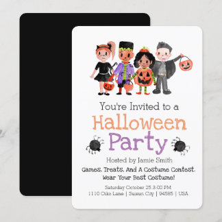 Invitación a la fiesta de niños con disfraces de H