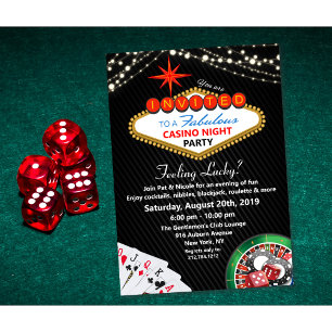 Invitación a la fiesta de noche de casino de Vegas