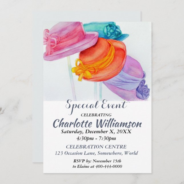 INVITACIÓN A LA FIESTA DE NOCHE DE CHICAS (Anverso / Reverso)