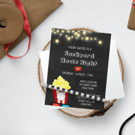 Invitación a la fiesta de noche de cine en el pati