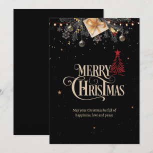 Invitación a la Fiesta de Noche de Navidad, Negro 