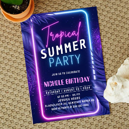 Invitación a la Fiesta de Noche de Verano Tropical