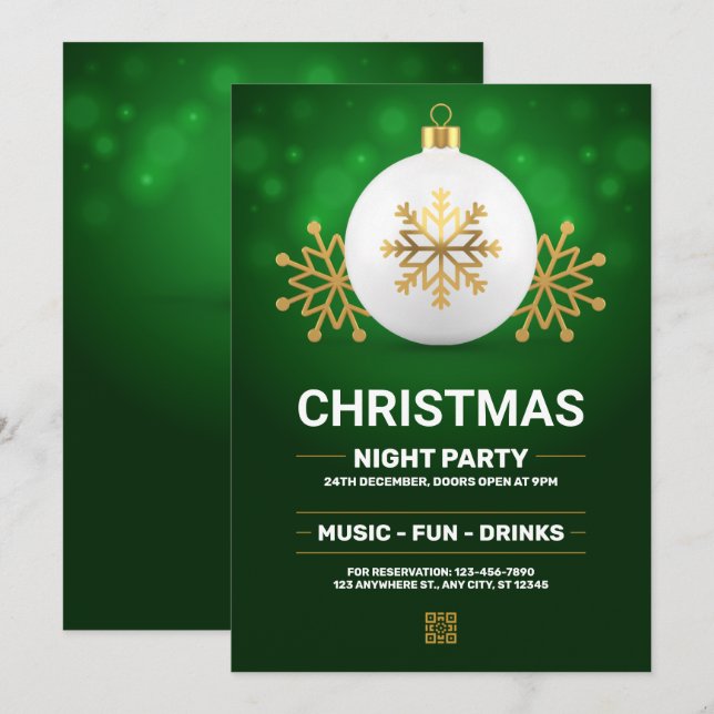 Invitación a la fiesta de Nochebuena, Feliz Navida (Anverso / Reverso)