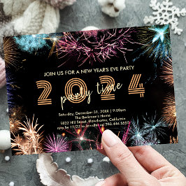 Invitación a la Fiesta de Nochevieja con Fuegos Ar