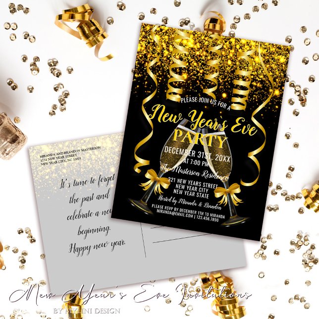 Invitación a la fiesta de Nochevieja de Confetti d (Subido por el creador)