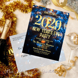 Invitación a la Fiesta de Nochevieja de Lujo Azul