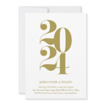 Invitación a la fiesta de Nochevieja de Oro 2024