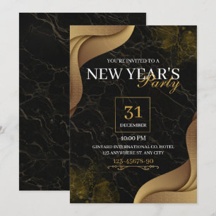 Invitación a la Fiesta de Nochevieja Elegante de O