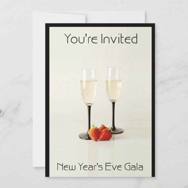 Invitación a la fiesta de Nochevieja en Champagne  (Reverso)